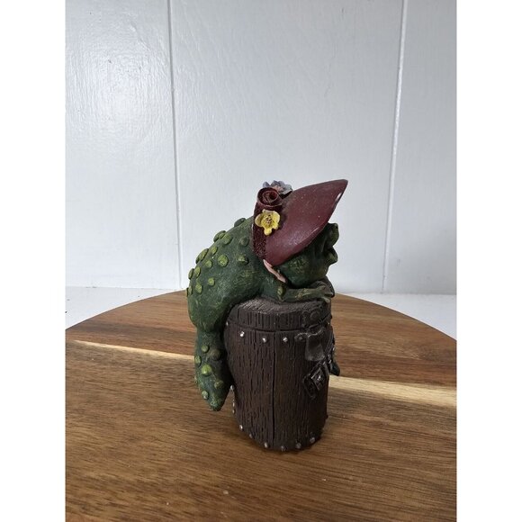 Vintage 90s Pete Apsit Frog in Bonnet sitting on a bucket of flies See Pics - Picture 3 of 9